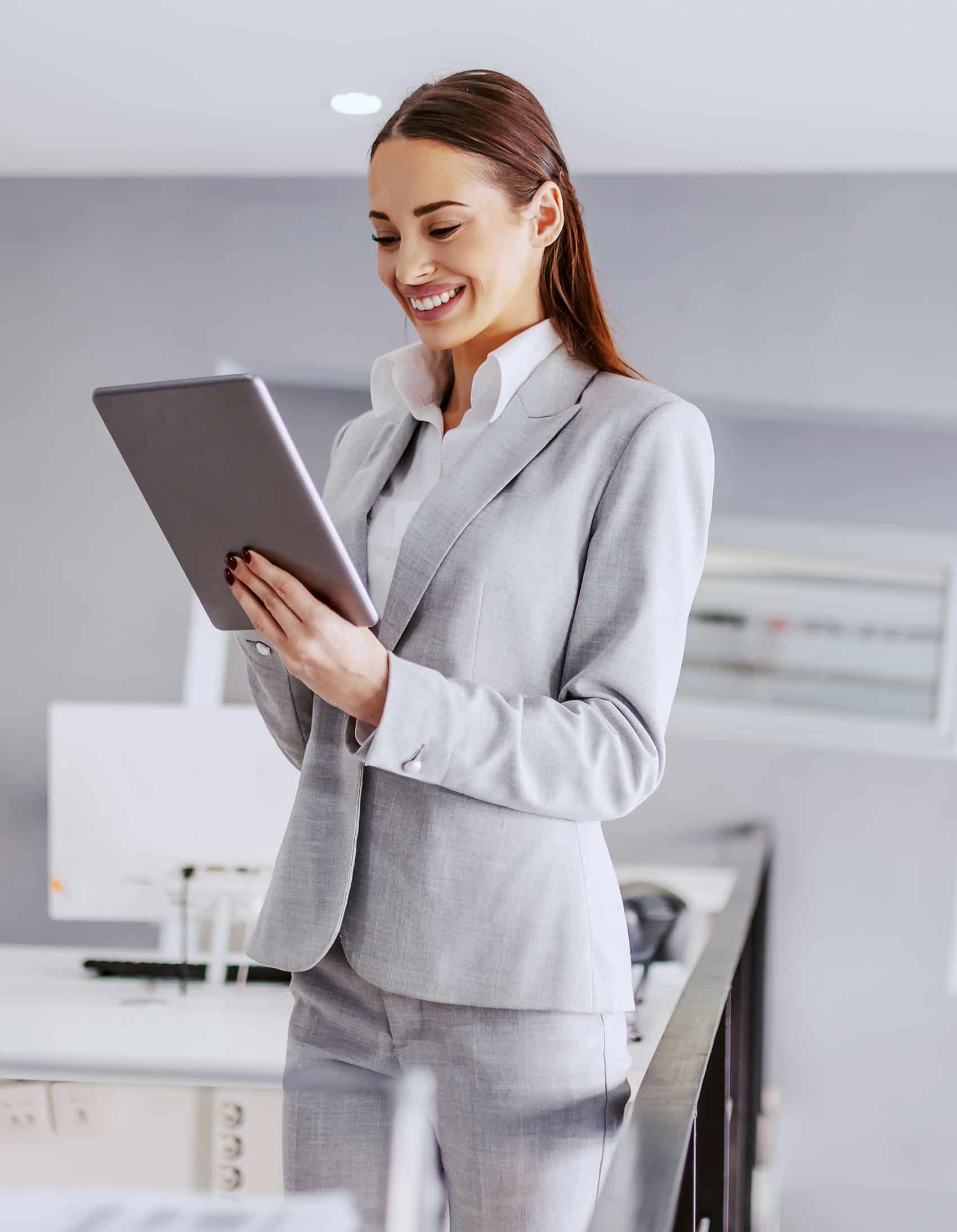 Young Woman Association Manager Looking at Clipboard