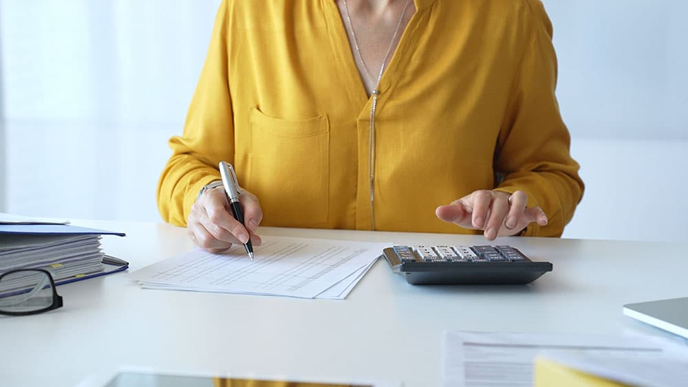 billing work looking over through bills