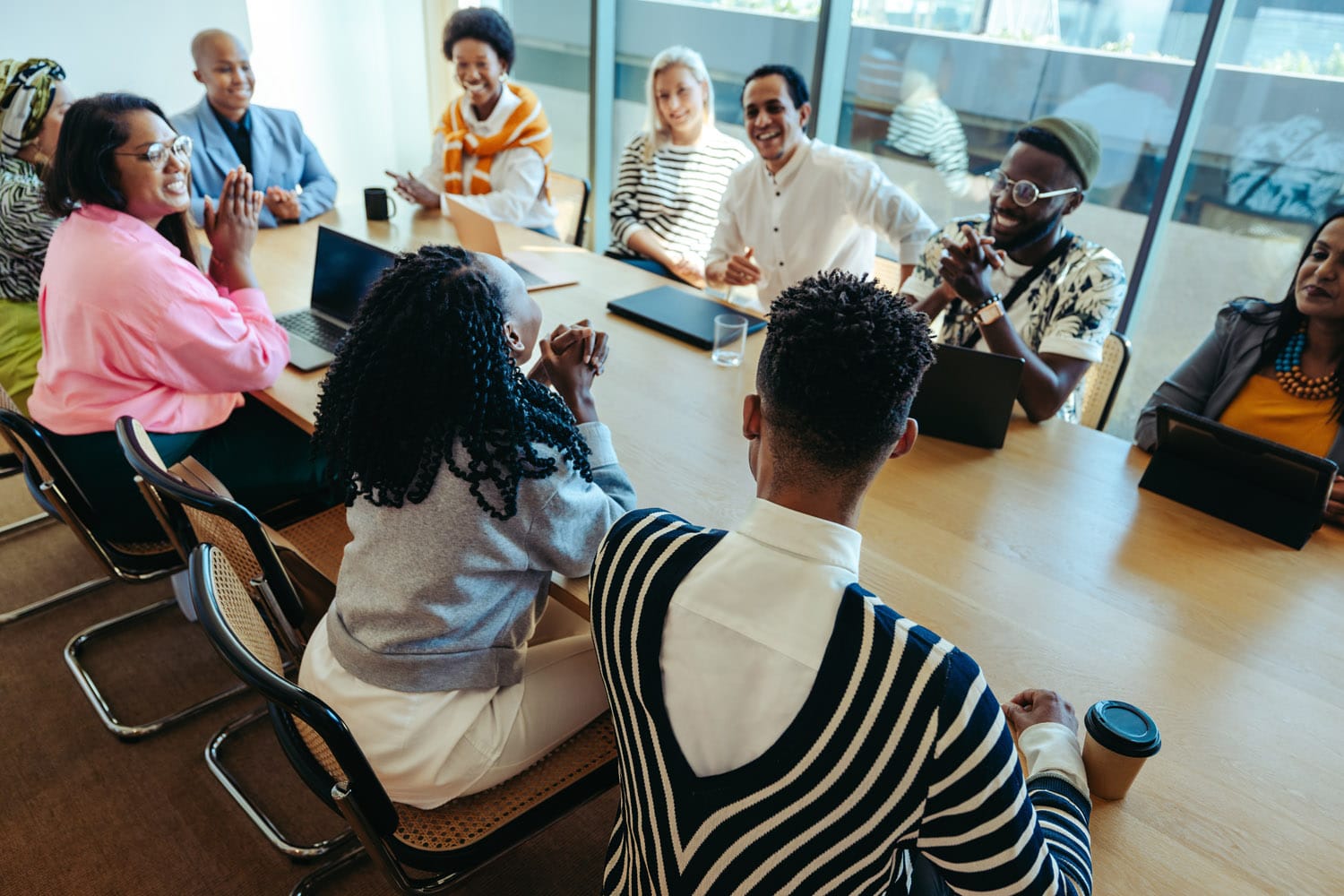 board members engaged in a lively meeting