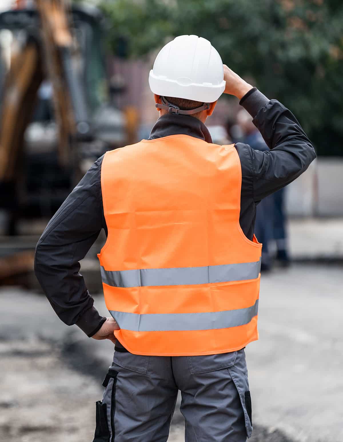 construction road worker manager overseeing