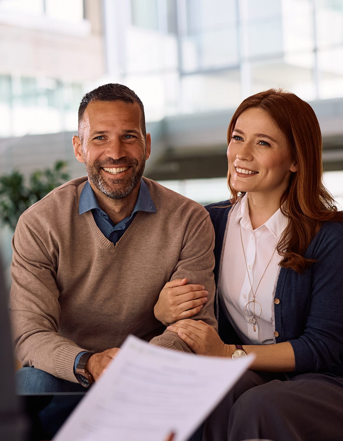 couple in meeting with insurance agent
