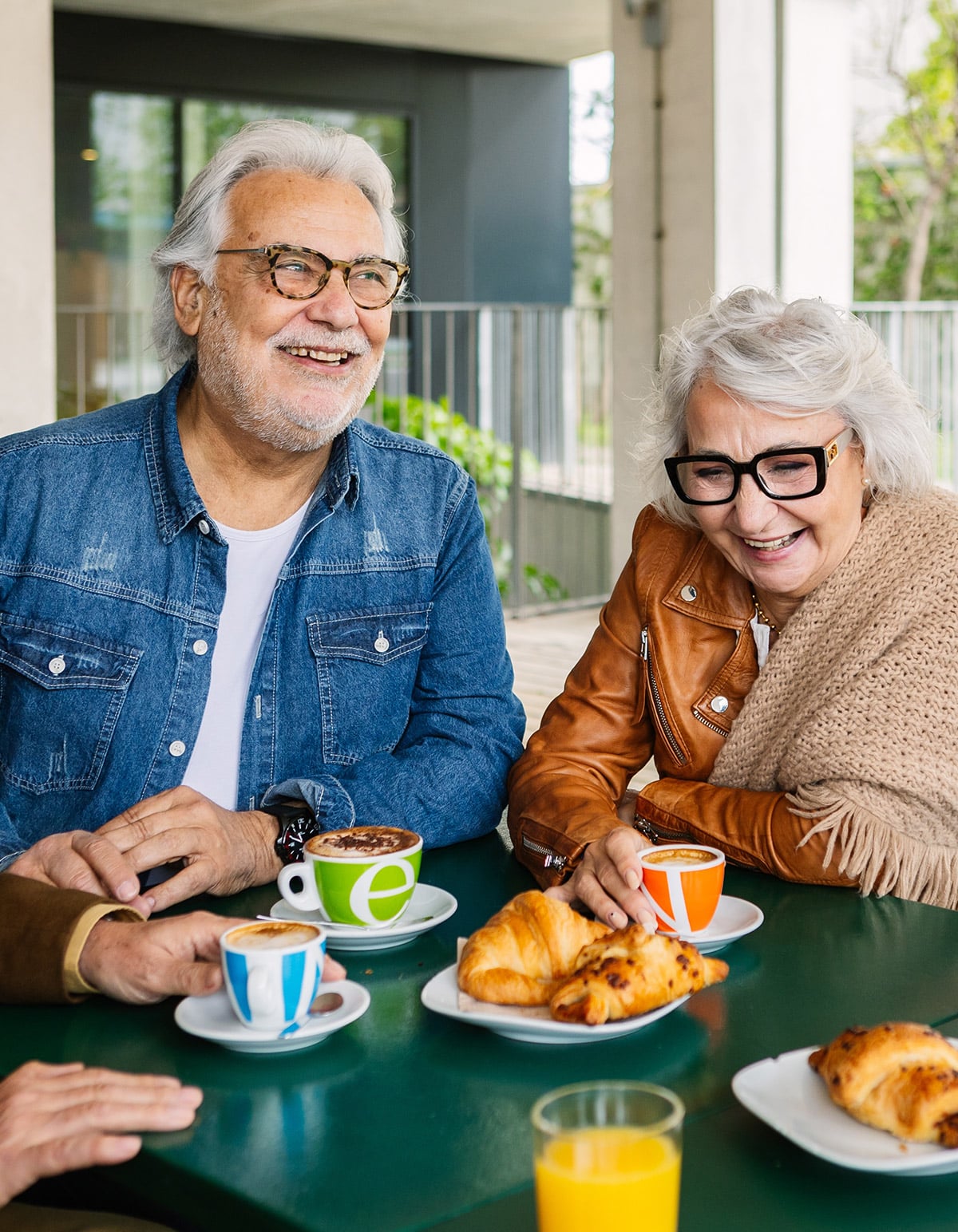 elderly community residents laughing
