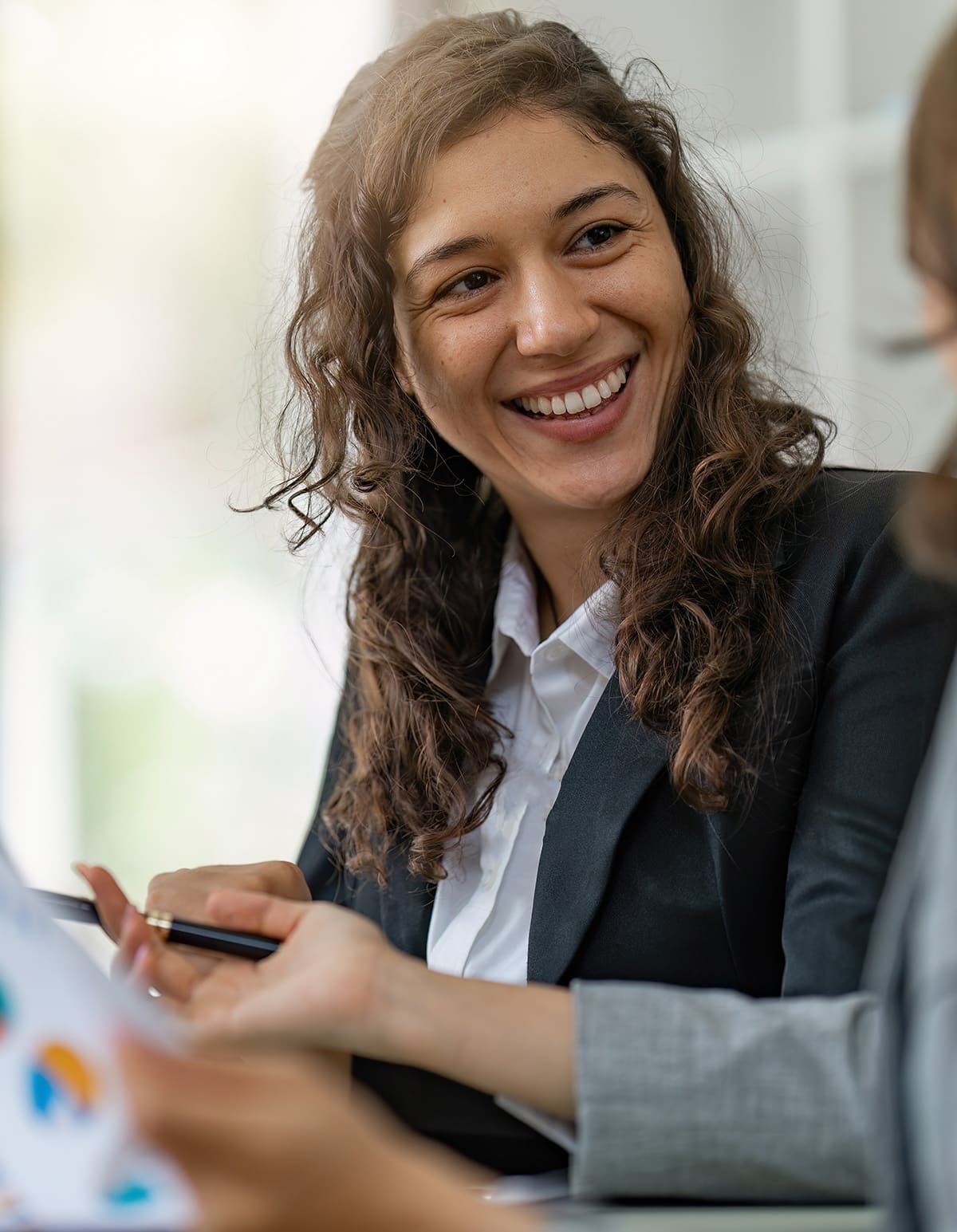 financial collector consulting with resident