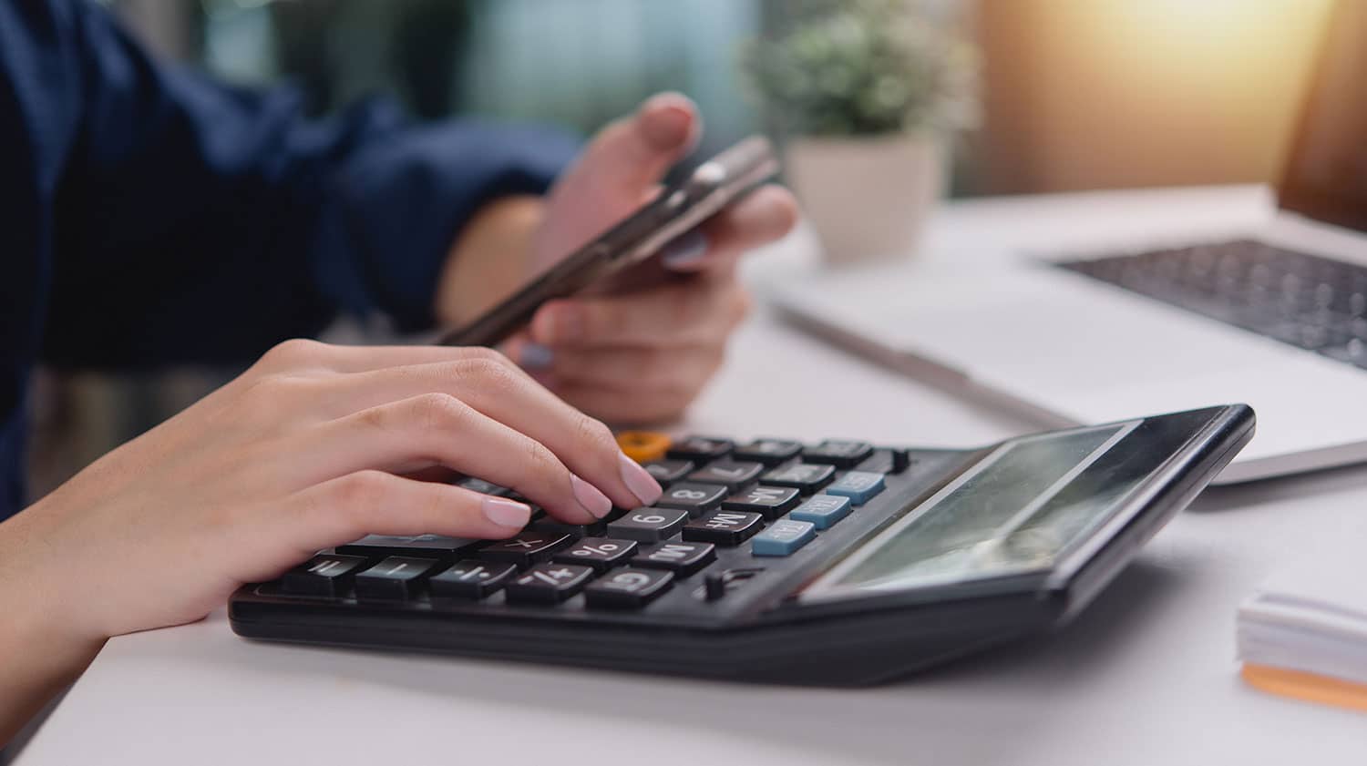 financial expert calculating budget