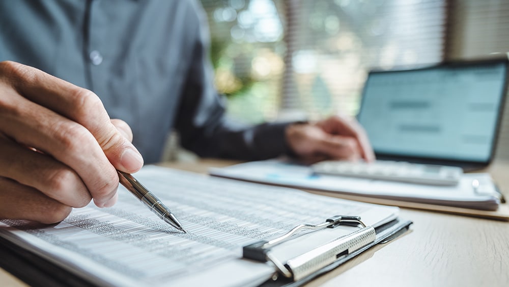 financial manager auditing finances