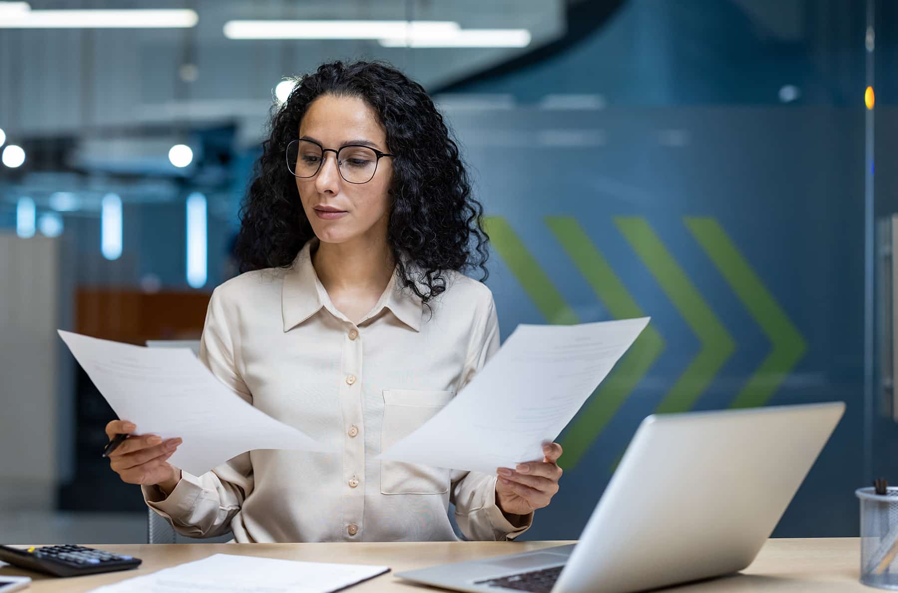 financial manager checking finance documents