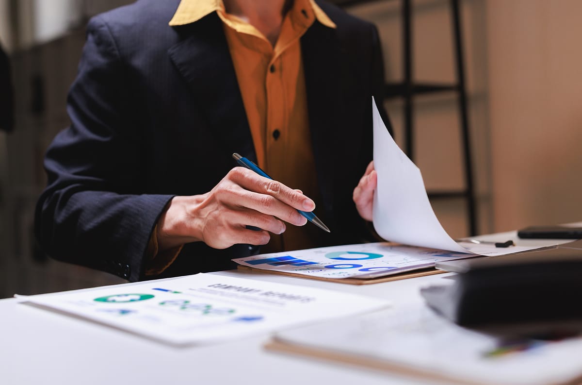 financial manager checking financial records