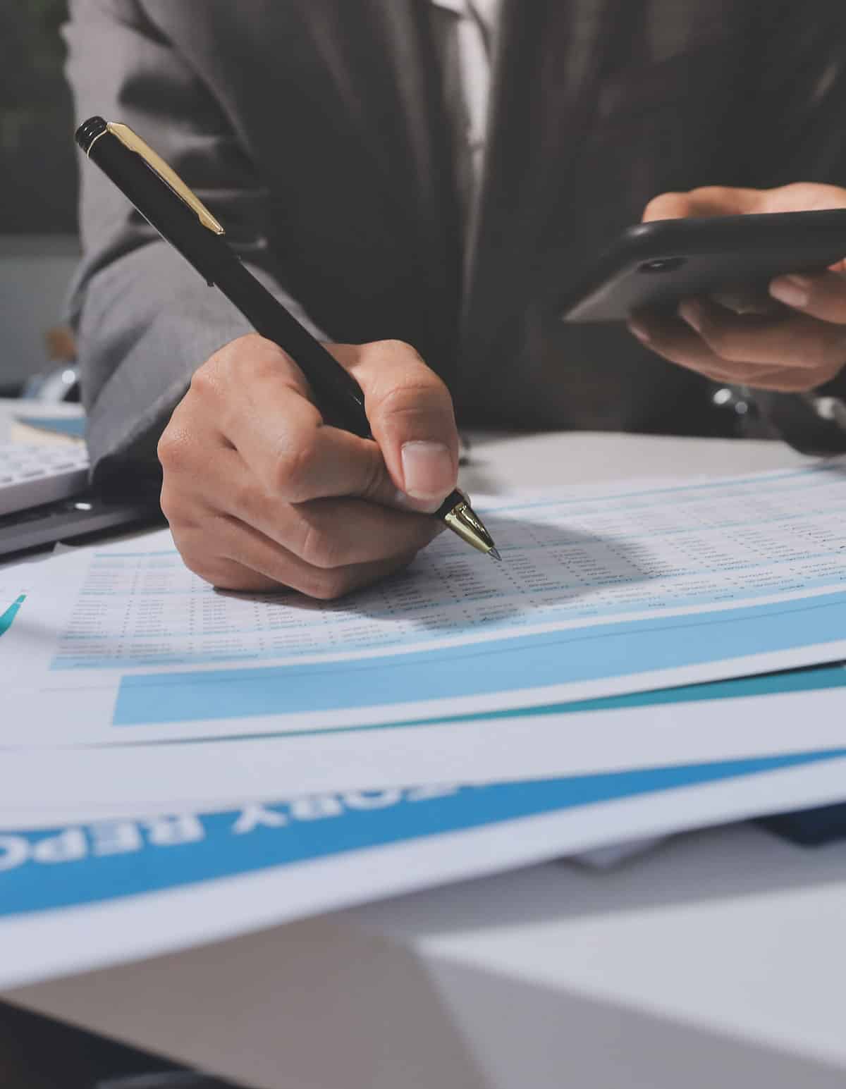financial report clipboard