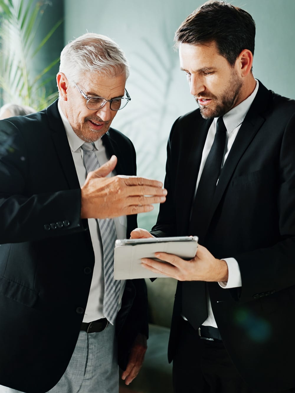 insurance manager with client