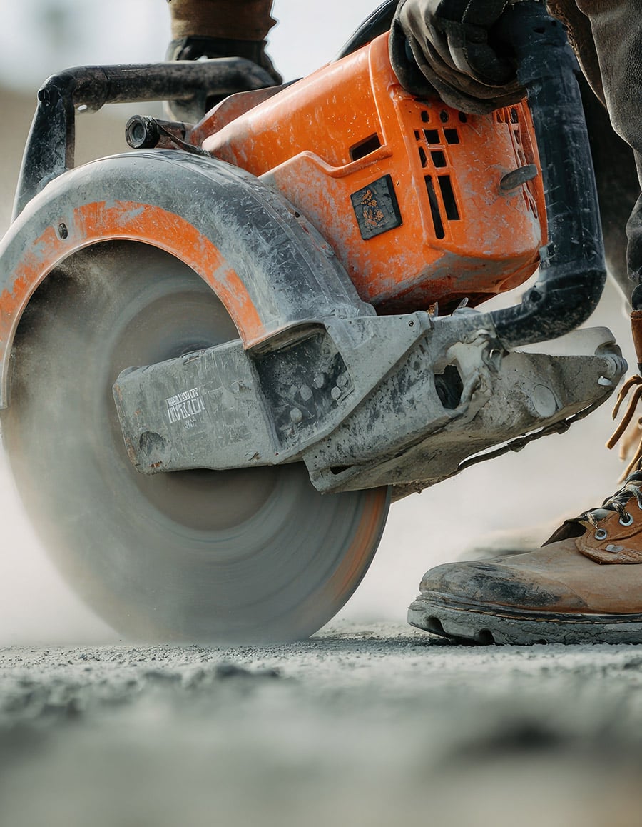 maintenance worker repairing street bricks