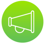 megaphone green icon