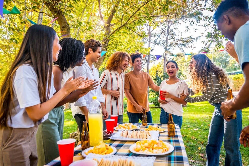 neighborhood outdoor event gathering