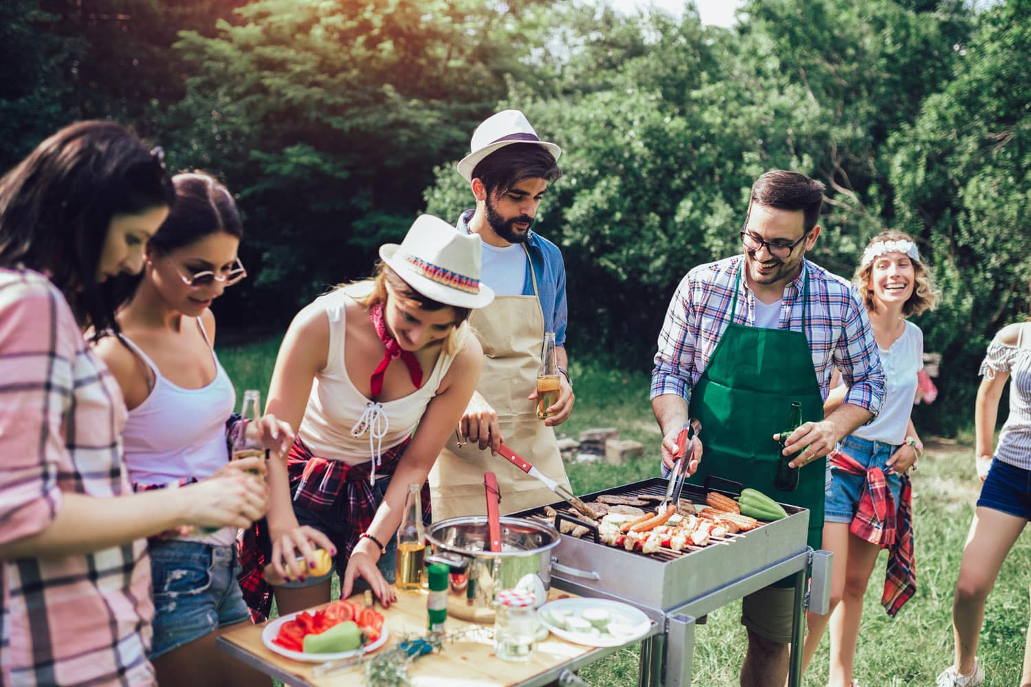 neighbors seasonal outdoor barbecue event community park
