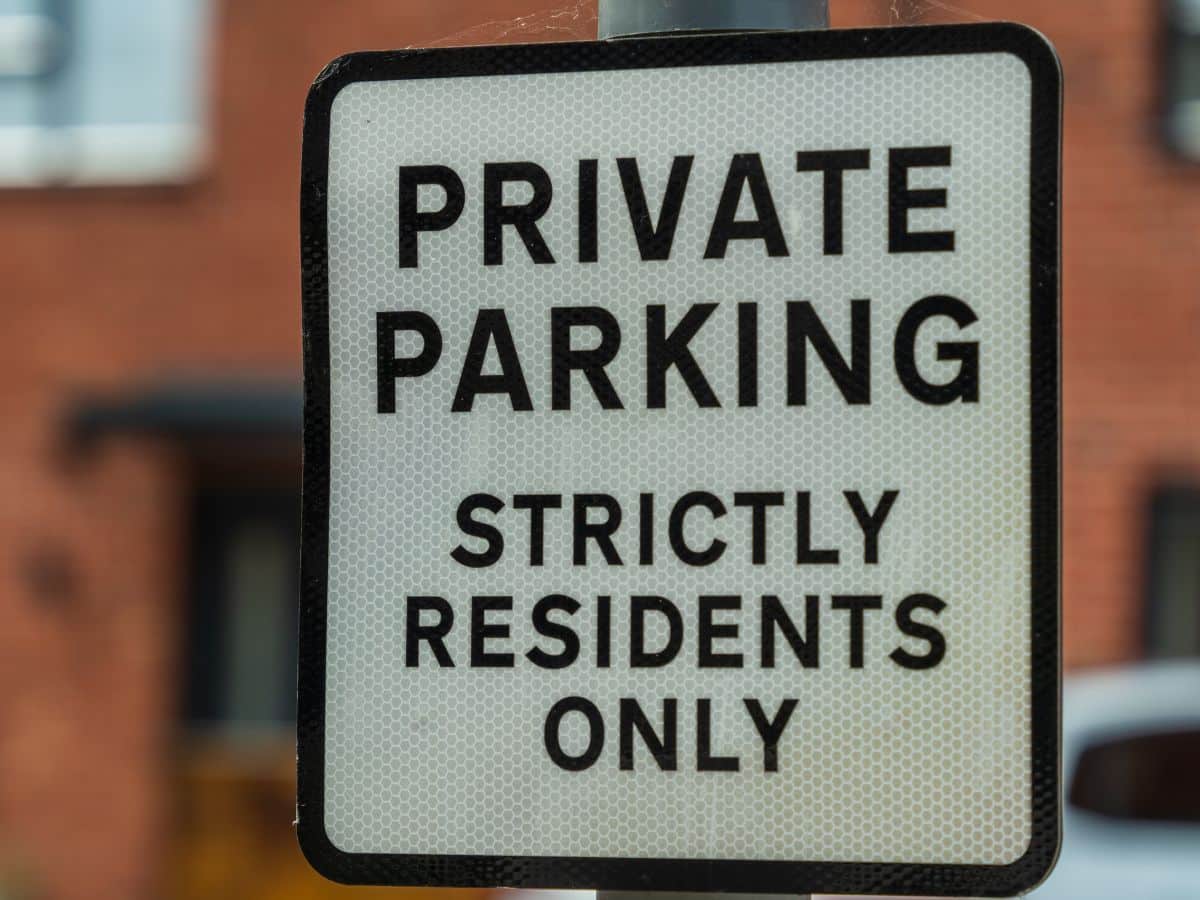 private parking sign neighborhood