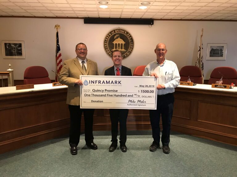 Inframark Donates $1,500 to Quincy Promise Scholarship Program