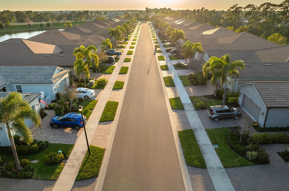 serene florida neighborhood in the afternoon