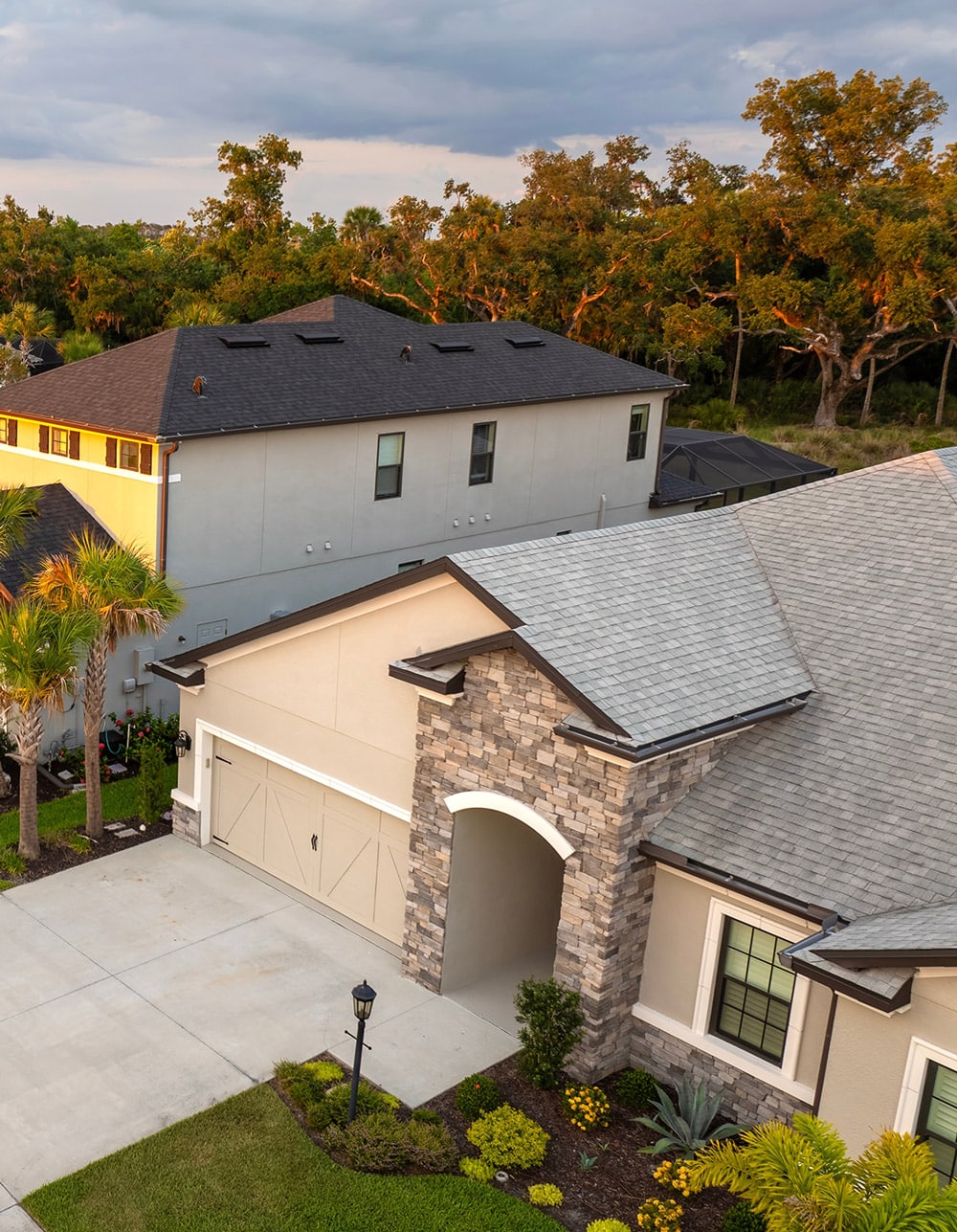 sunset in florida neighborhood