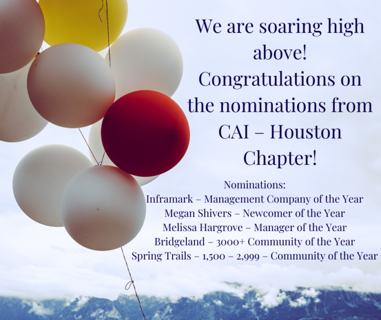 We’ve Been Nominated By CAI – Houston Chapter!