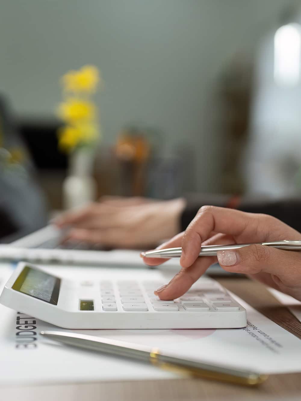 woman preparing budget plan