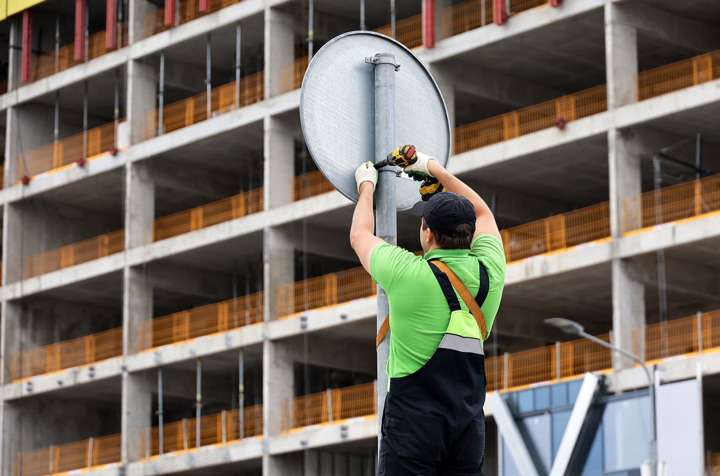 worker sign installation employee